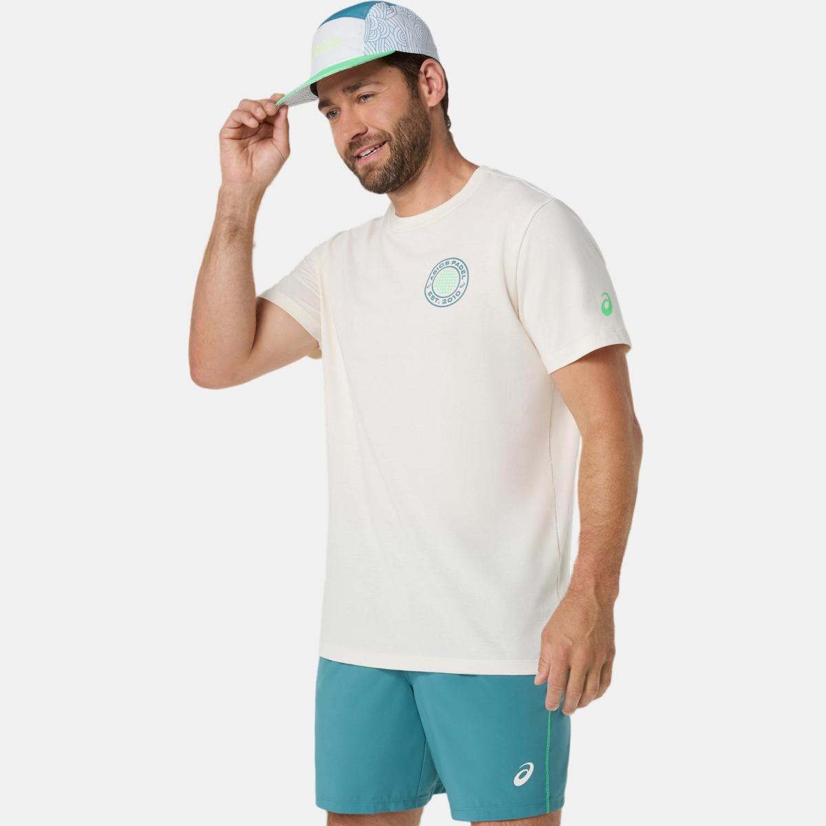 T-shirt de Padel de Homem Padel Court Graphic SS Top Creme-3
