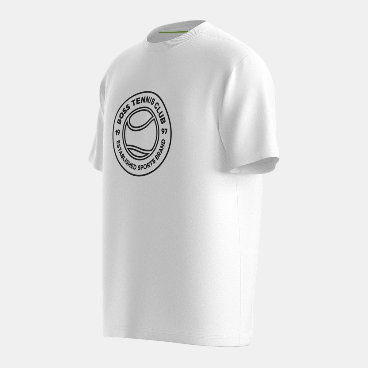 T-shirt de Manga Curta de Homem para Jogar Ténis Branco-4