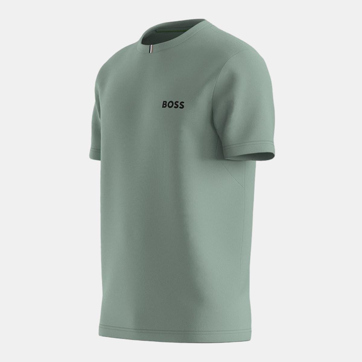 T-shirt de Manga Curta de Homem para Jogar Ténis Verde-3