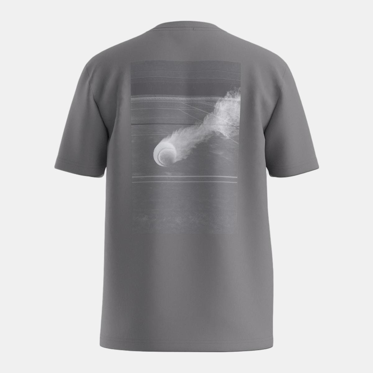 T-shirt de Manga Curta de Homem para Jogar Ténis Cinzento-3