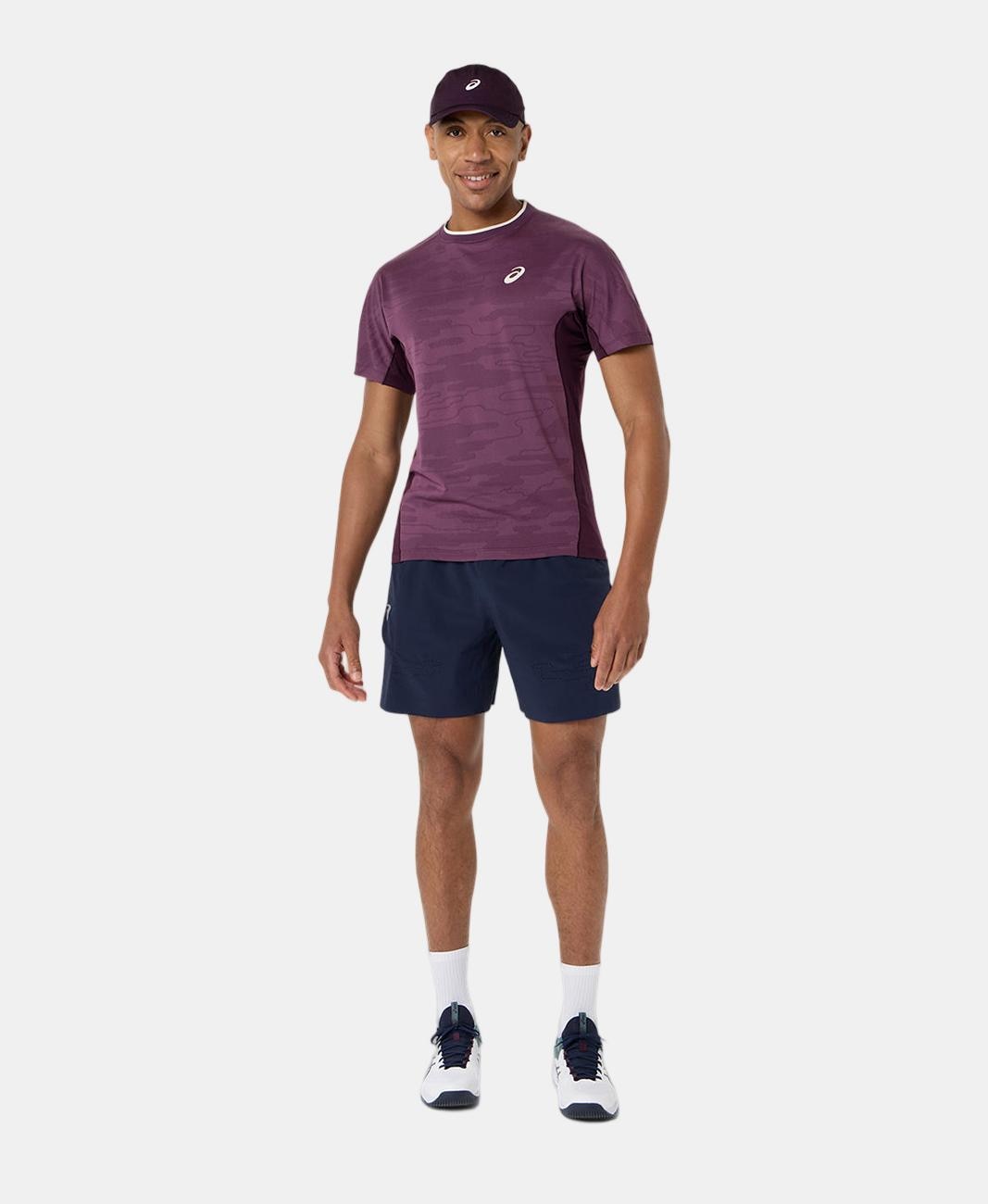 T-shirt de Homem Match Jacquard Ss Top Beringela-3