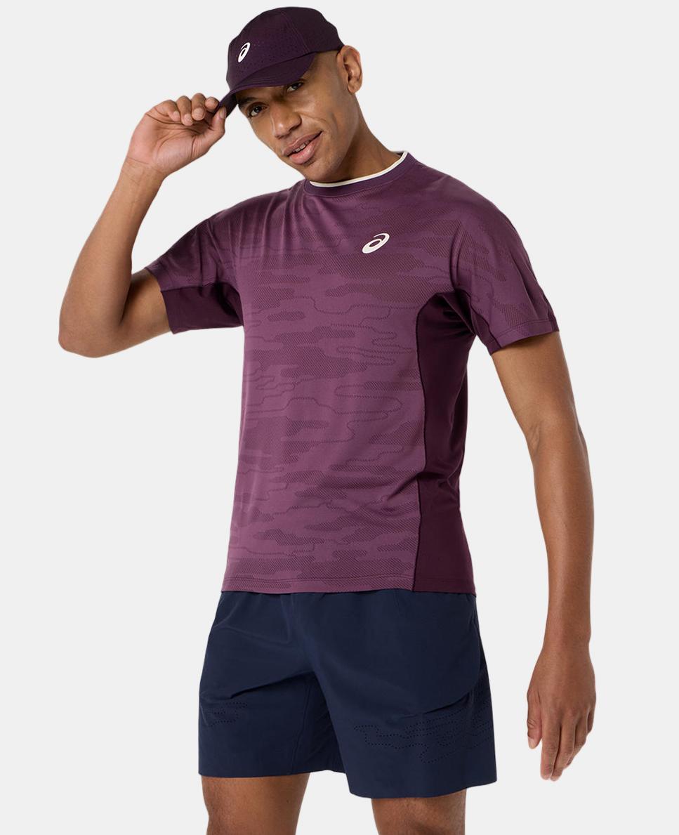 T-shirt de Homem Match Jacquard Ss Top Beringela-4