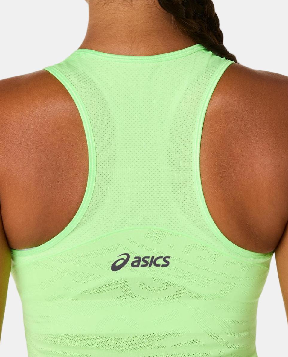 Top de Ténis de Mulher Match Jacquard Crop Top Verde-flúor-5
