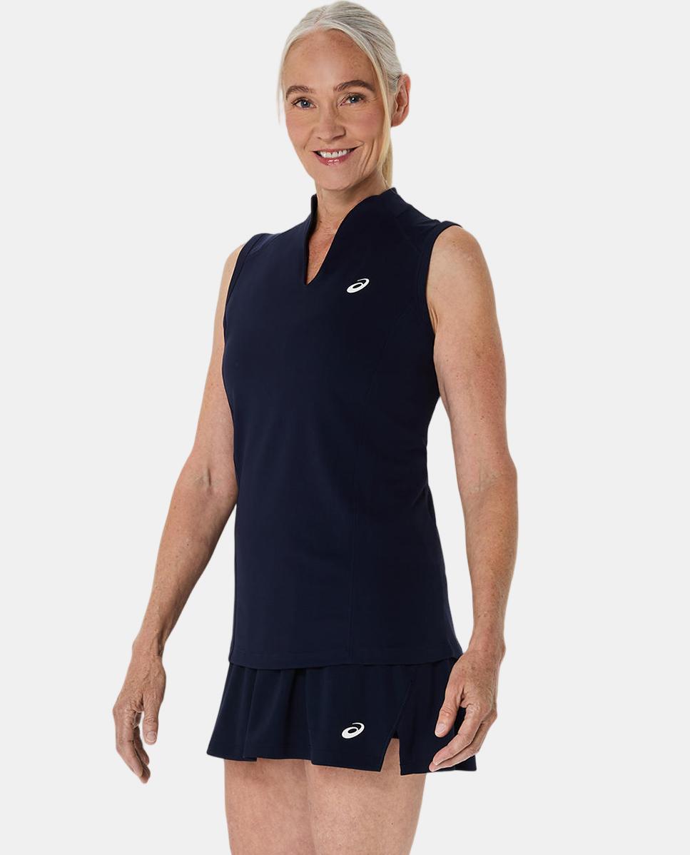 T-shirt de Mulher Court Tank Azul-marinho-4