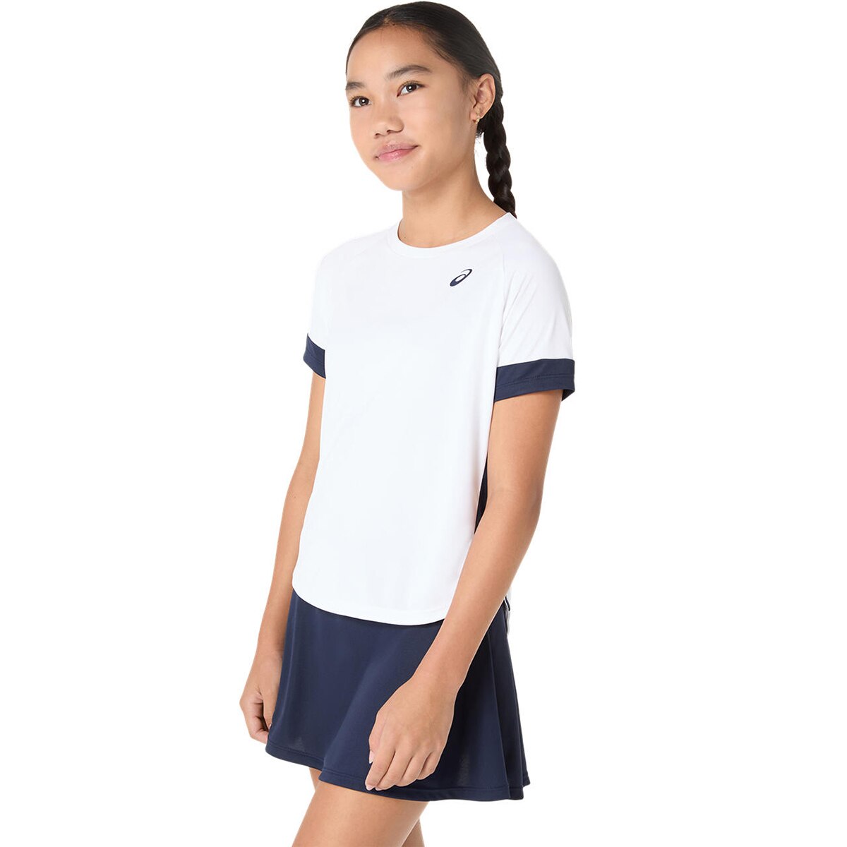 T-shirts de Ténis de Criança Girls Tennis SS Top Branco / Azul-3