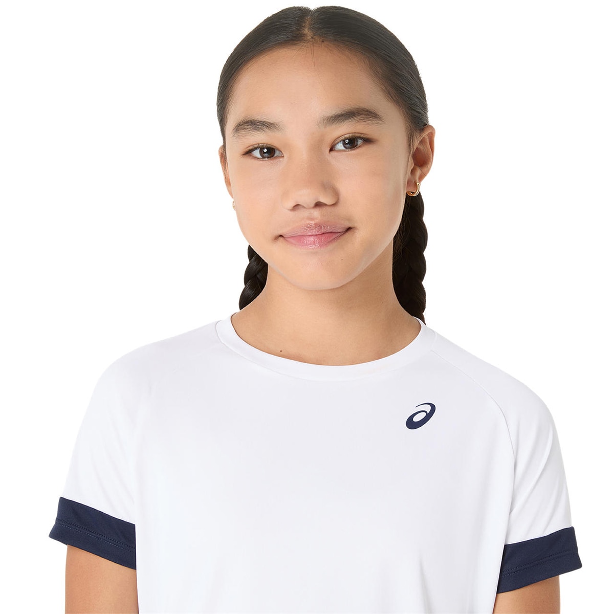 T-shirts de Ténis de Criança Girls Tennis SS Top Branco / Azul-4
