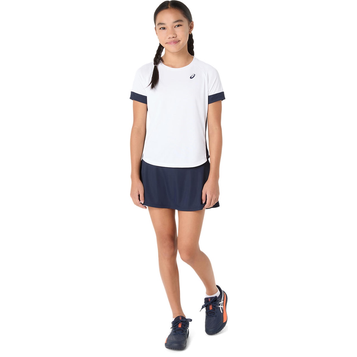 T-shirts de Ténis de Criança Girls Tennis SS Top Branco / Azul-5
