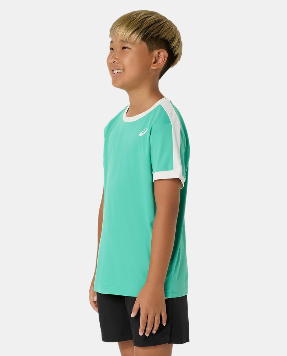T-shirt de Ténis de Menino Boy Tennis SS Top Verde-esmeralda-4