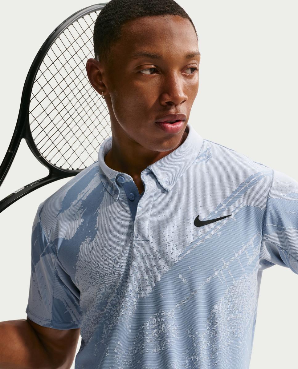Polo de Homem Slam Azul / Preto-5