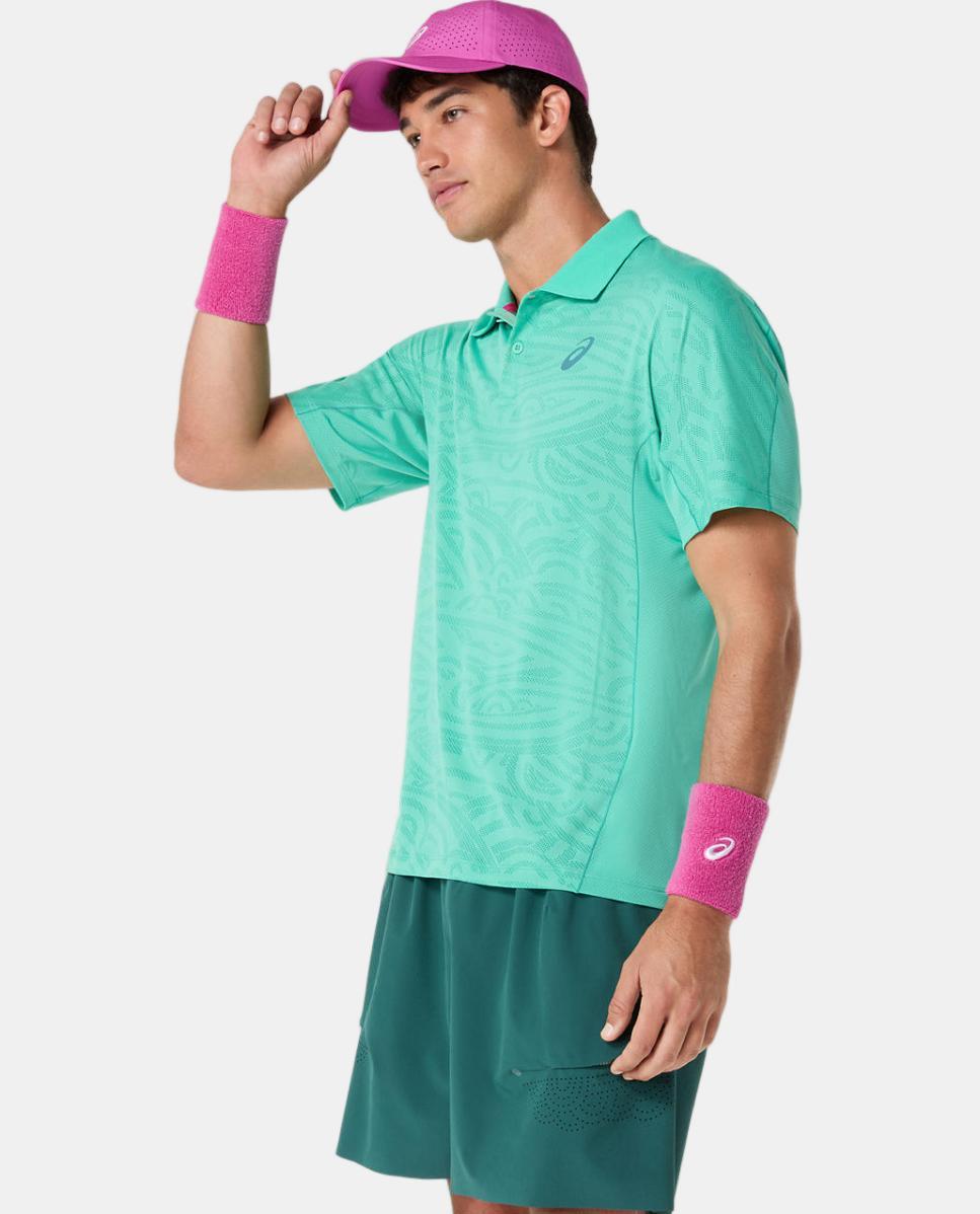 T-shirt de Ténis de Homem Match Jacquard Polo SS Top Verde-menta-3