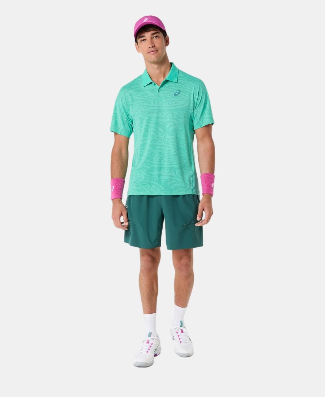T-shirt de Ténis de Homem Match Jacquard Polo SS Top Verde-menta-7