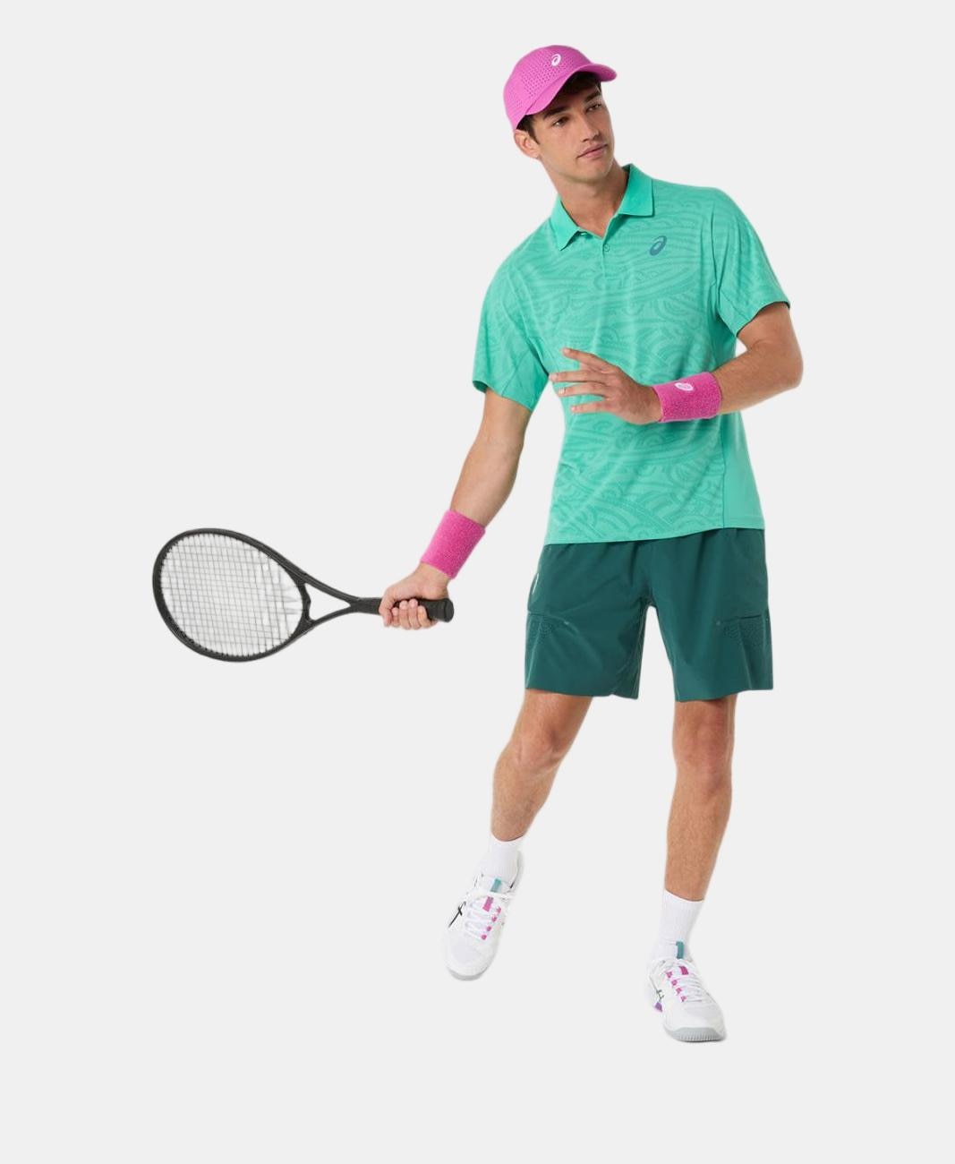 T-shirt de Ténis de Homem Match Jacquard Polo SS Top Verde-menta-8