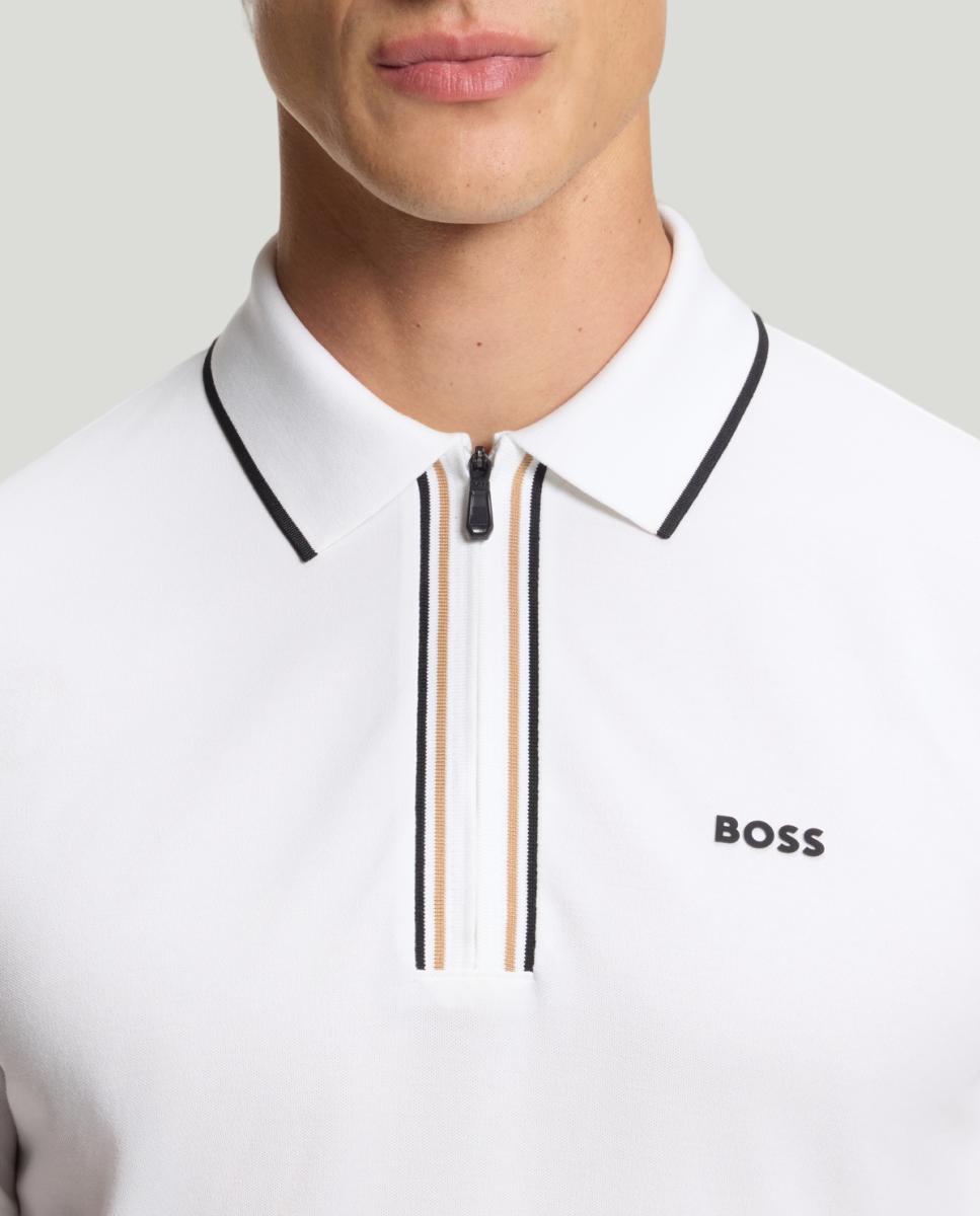 Polo de Manga Curta de ténis de Homem em Tecido Técnico Branco-2