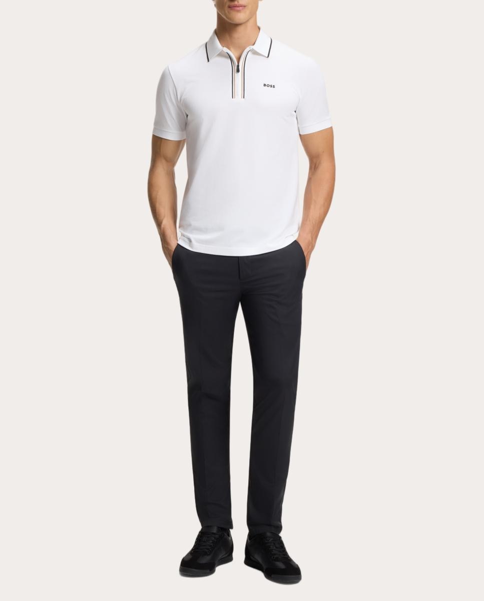 Polo de Manga Curta de ténis de Homem em Tecido Técnico Branco-4