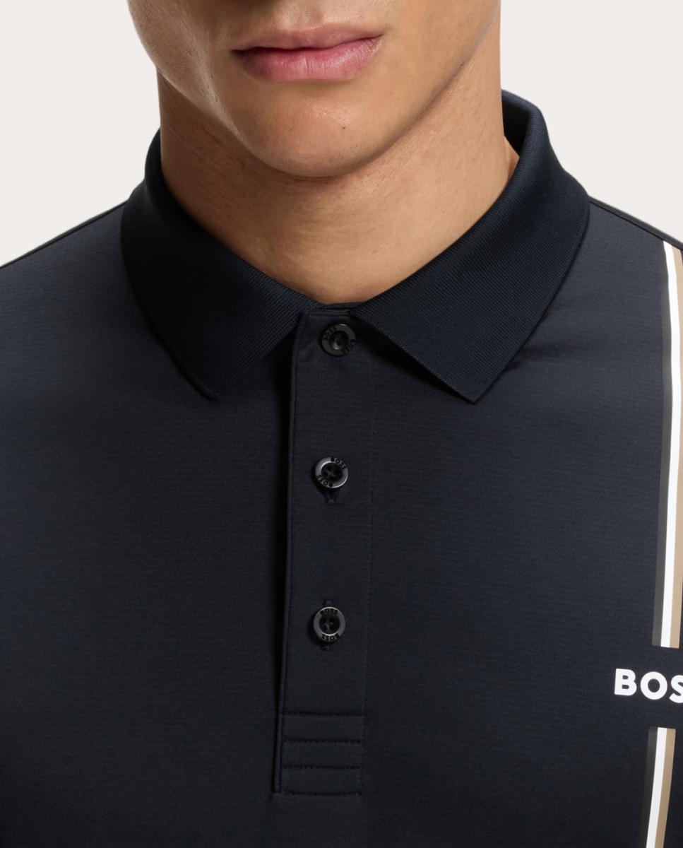 Polo de Manga Curta de ténis de Homem em Tecido Técnico Azul-marinho-3