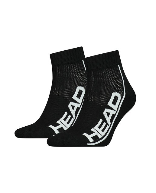 Pack de 2 pares de meias Stripe Quarter Head Preto-1