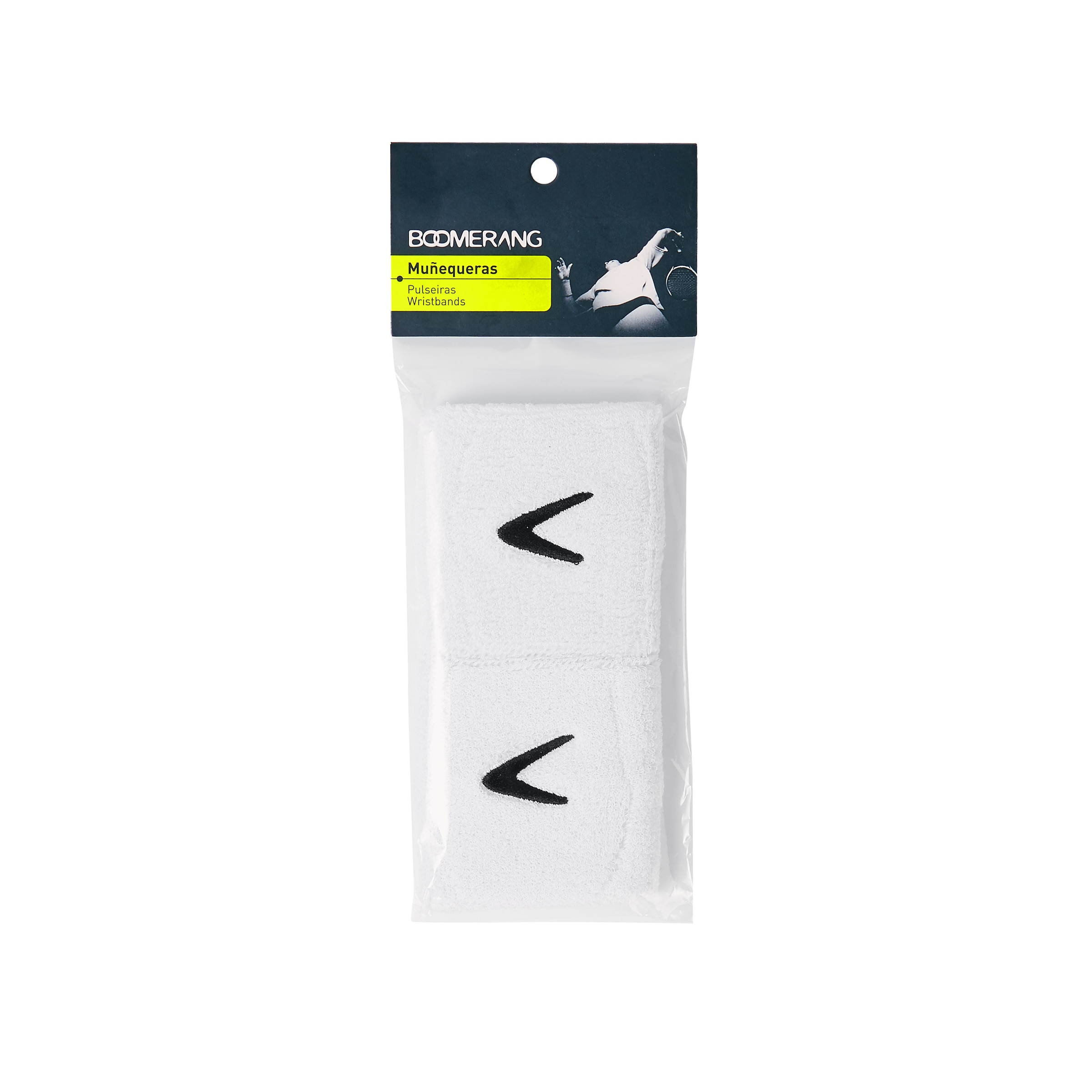 Par de punhos elásticos 3'' Boomerang Branco-2