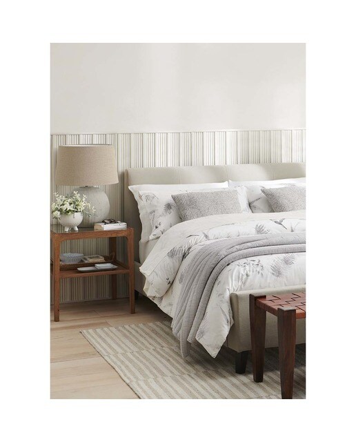 Cama de Casal Estofada New Bari Cinzento-claro-4