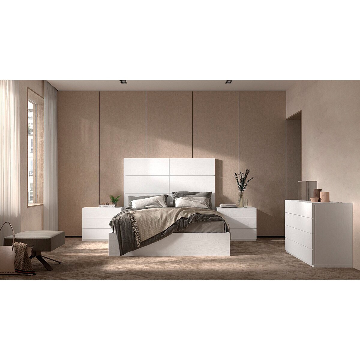 Estructura para cama doble con arcón Alan El Corte Inglés - Blanco polar Blanco polar-4
