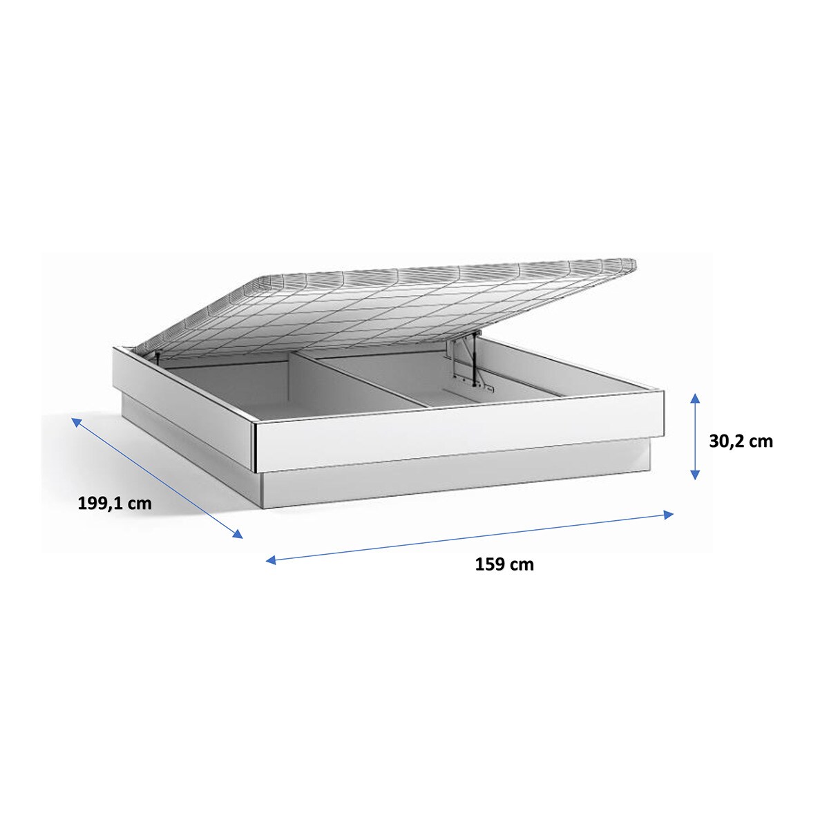 Imagen 5 de Estructura para cama doble con arcón y pie decorativo Alan El Corte Inglés - Blanco polar Blanco polar