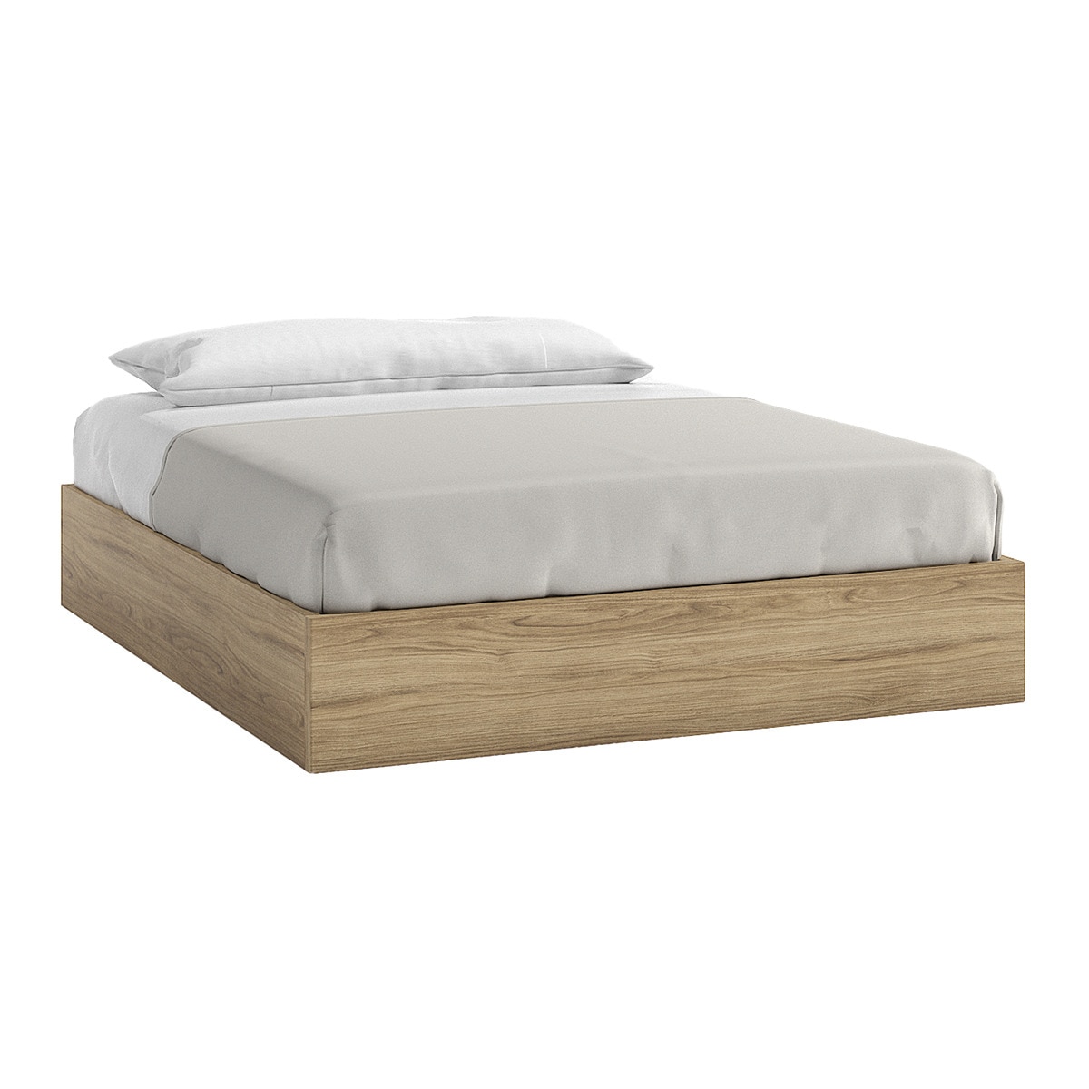 Estructura para cama doble con arcón Alan El Corte Inglés - Nogal Nogal-1