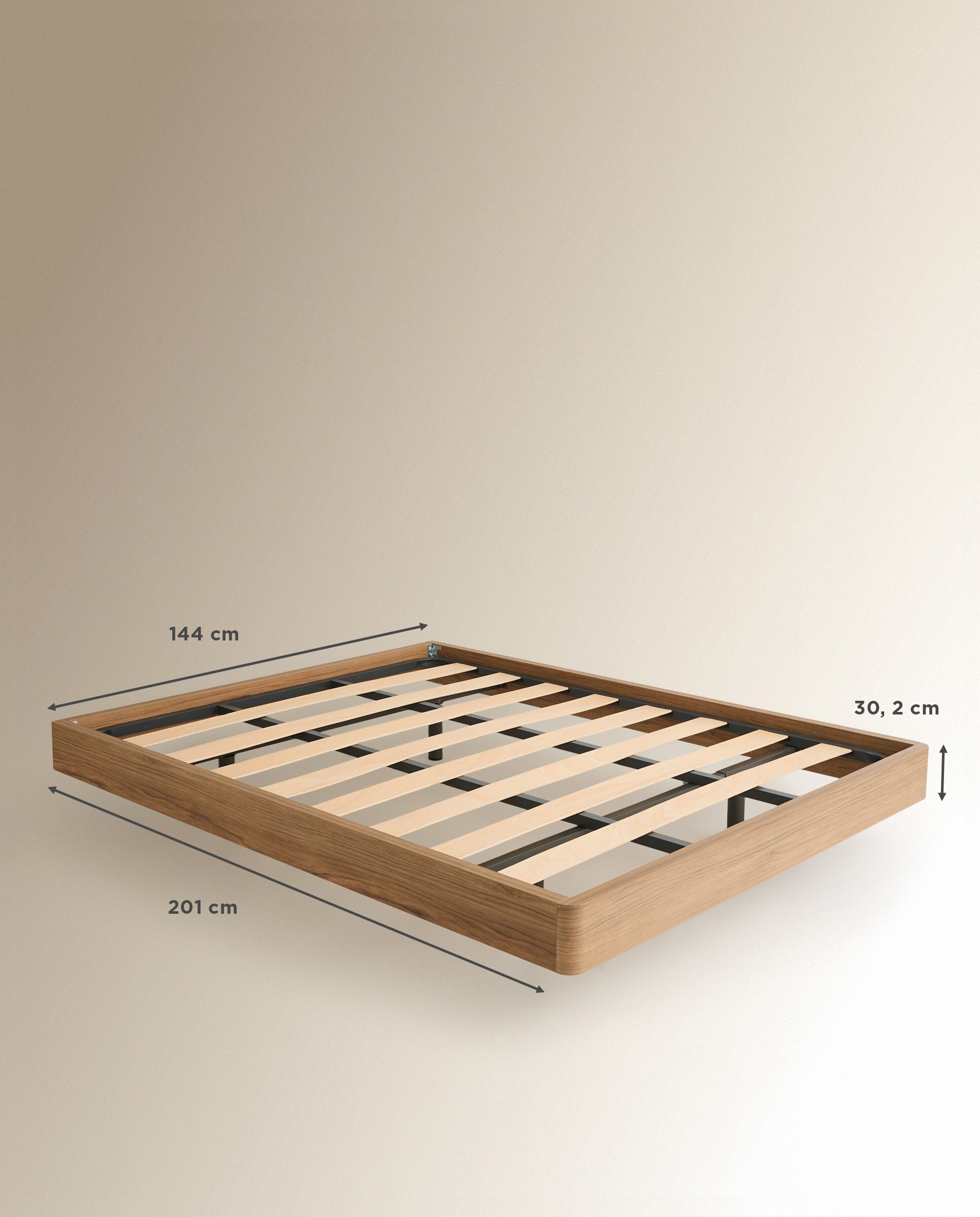 Estructura para cama doble volada Alan El Corte Inglés - Nogal Cama 135 cm Nogal-8
