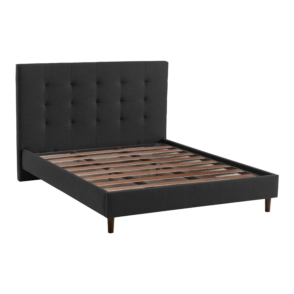 Cama doble tapizada con somier Balmoral El Corte Inglés - Bérgamo / Antracita Cama 150 x 190 cm Bérgamo / Antracita-1