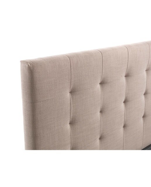 Cama de Casal Estofada com Baú Rebatível Balmoral Bérgamo/Bege-4