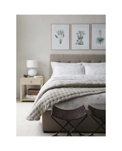 Cama de Casal Estofada com Baú Rebatível Balmoral Bérgamo/Bege-5