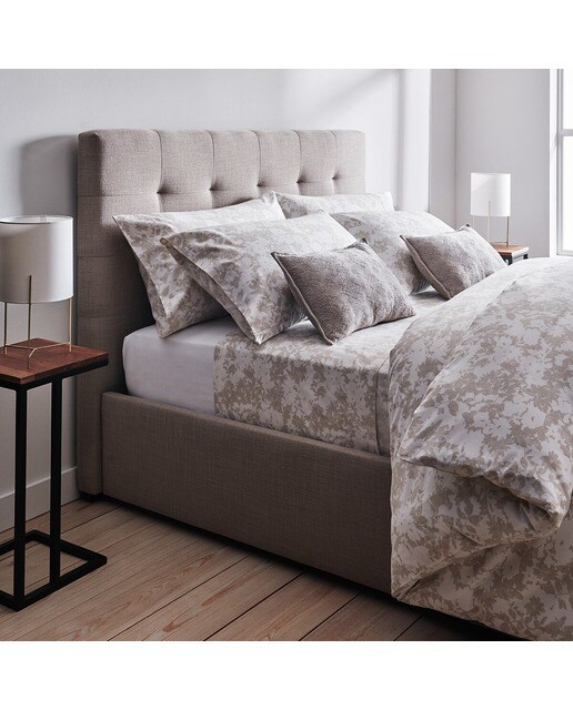 Cama de Casal Estofada com Baú Rebatível Balmoral Bérgamo/Bege-6