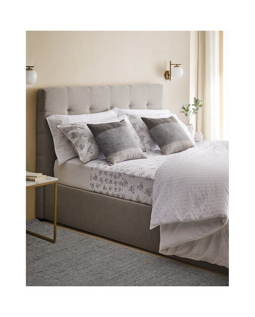 Cama de Casal Estofada com Baú Rebatível Balmoral Bérgamo/Bege-7