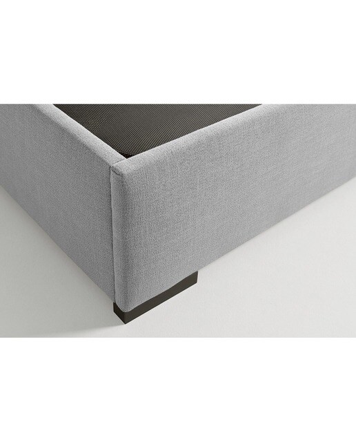 Cama de Casal Estofada com Baú Rebatível Shiraz Bérgamo/Cinzento-5
