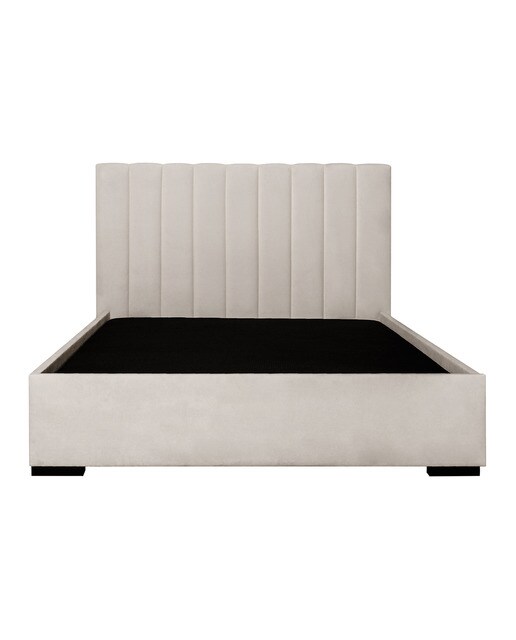 Cama de Casal Estofada com Baú Rebatível Montana Atlas/Pedra-2