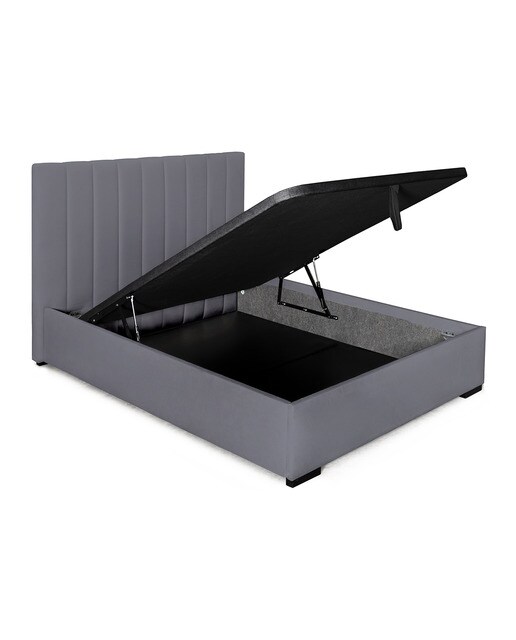 Imagen 3 de Cama doble tapizada con arcón abatible Montana El Corte Inglés - Atlas / Gris oscuro Cama 150 x 190 cm Atlas / Gris oscuro