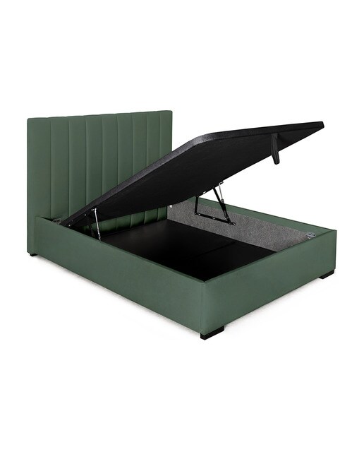 Imagen 3 de Cama doble tapizada con arcón abatible Montana El Corte Inglés - Atlas / Verde botella Cama 150 x 190 cm Atlas / Verde botella