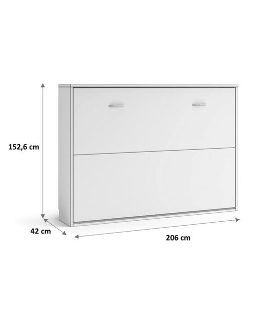 Cama de Casal Rebatível Horizontal Noel Pedra - Giz-3