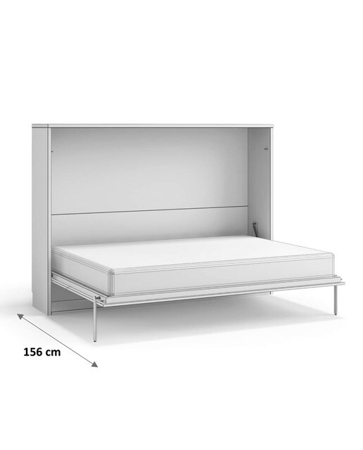 Cama de Casal Rebatível Horizontal Noel Pedra - Giz-4