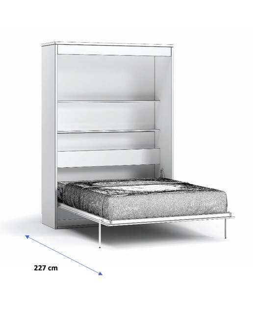 Cama de Casal Rebatível Vertical Noel Pedra - Giz-4