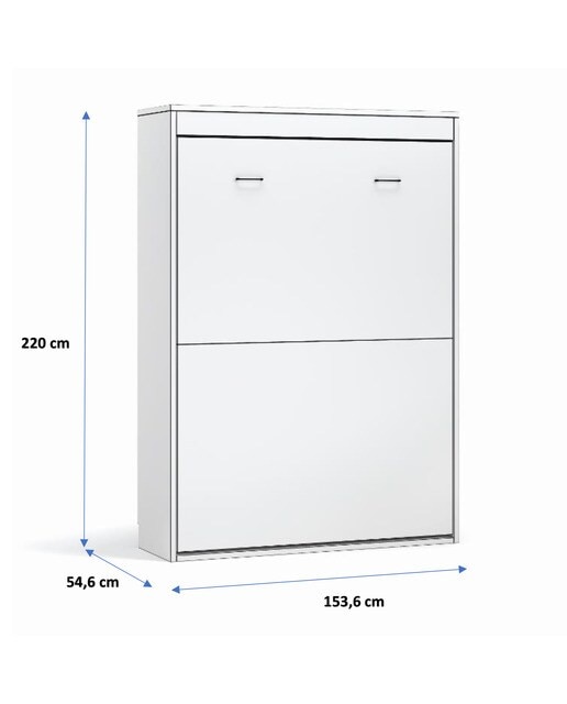 Cama de Casal Rebatível Vertical Noel Pedra - Giz-5