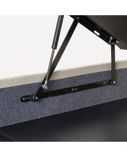 Cama de Casal Estofada com Baú Rebatível Byron Aruba/Cru-6