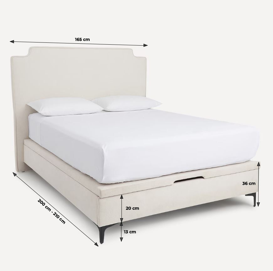 Cama doble tapizada con arcón abatible Byron El Corte Inglés - Aruba / Tierra 165 x 200 cm Aruba / Tierra-10