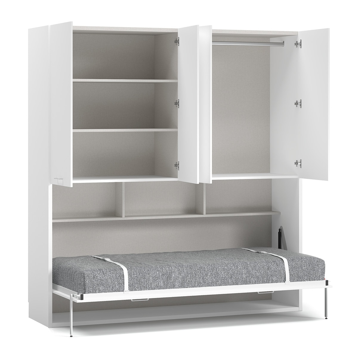 Imagen 1 de Cama individual abatible horizontal con armario Noel El Corte Inglés - Blanco Blanco
