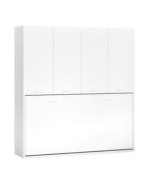 Imagen 2 de Cama individual abatible horizontal con armario Noel El Corte Inglés - Blanco Blanco