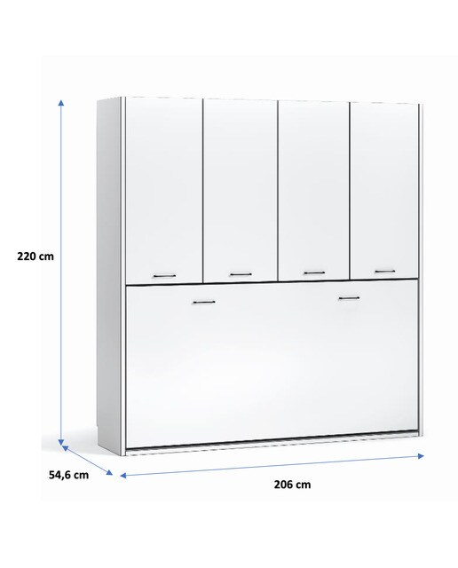 Imagen 4 de Cama individual abatible horizontal con armario Noel El Corte Inglés - Blanco Blanco