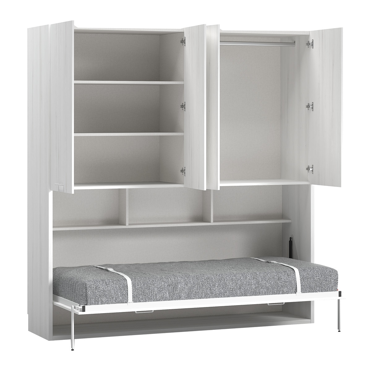 Imagem 0 de Cama Individual Rebatível Horizontal com Armário Noel