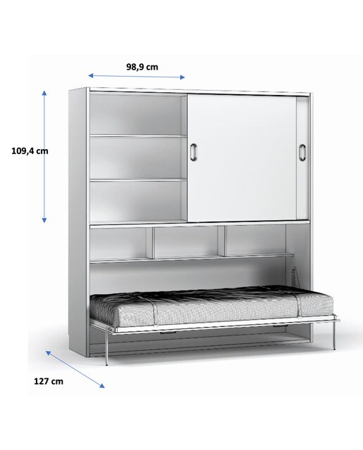 Imagen 4 de Cama individual abatible horizontal con armario de puertas correderas Noel El Corte Inglés - Abedul - Ámbar Abedul - Ámbar