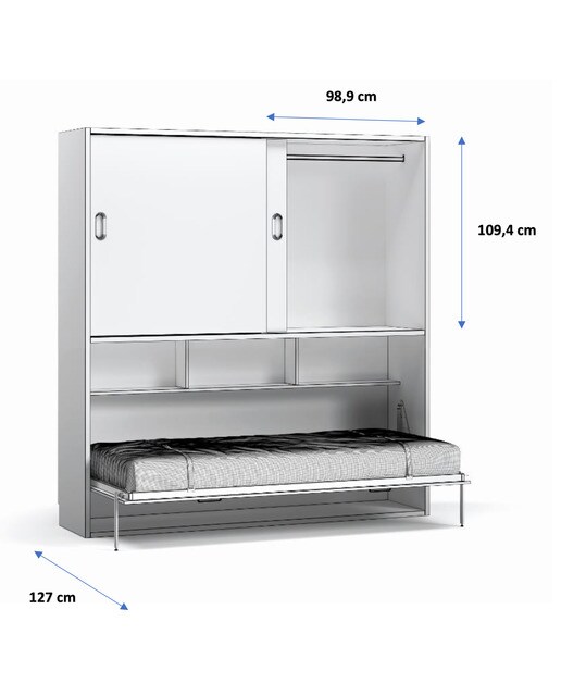 Imagen 5 de Cama individual abatible horizontal con armario de puertas correderas Noel El Corte Inglés - Abedul - Ámbar Abedul - Ámbar