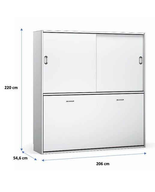 Imagen 6 de Cama individual abatible horizontal con armario de puertas correderas Noel El Corte Inglés - Abedul - Ámbar Abedul - Ámbar