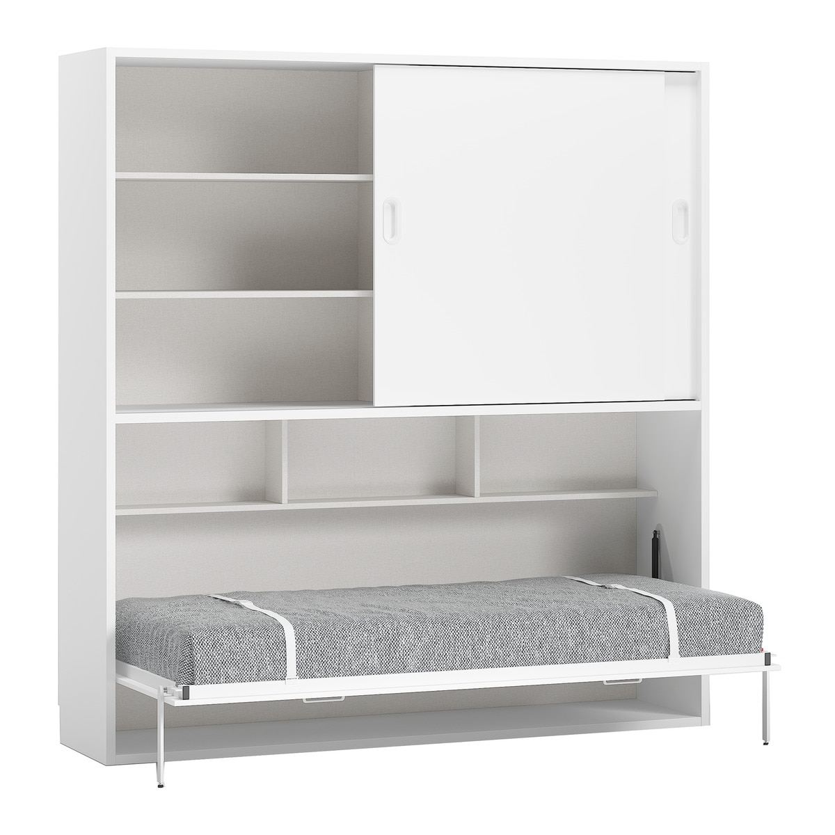 Imagen 1 de Cama individual abatible horizontal con armario de puertas correderas Noel El Corte Inglés - Blanco Blanco