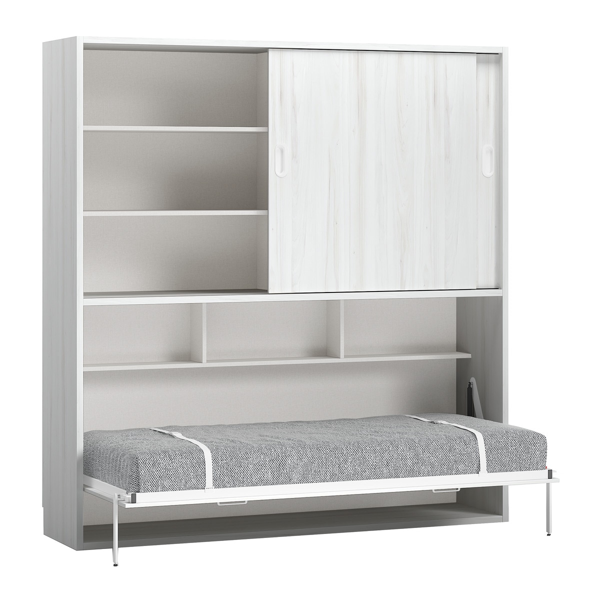 Imagem 0 de Cama Individual Rebatível Horizontal com Armário Portas de Correr Noel